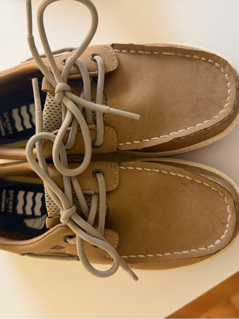 Sperry boys Light Brown/Tan Leather Boat Shoes